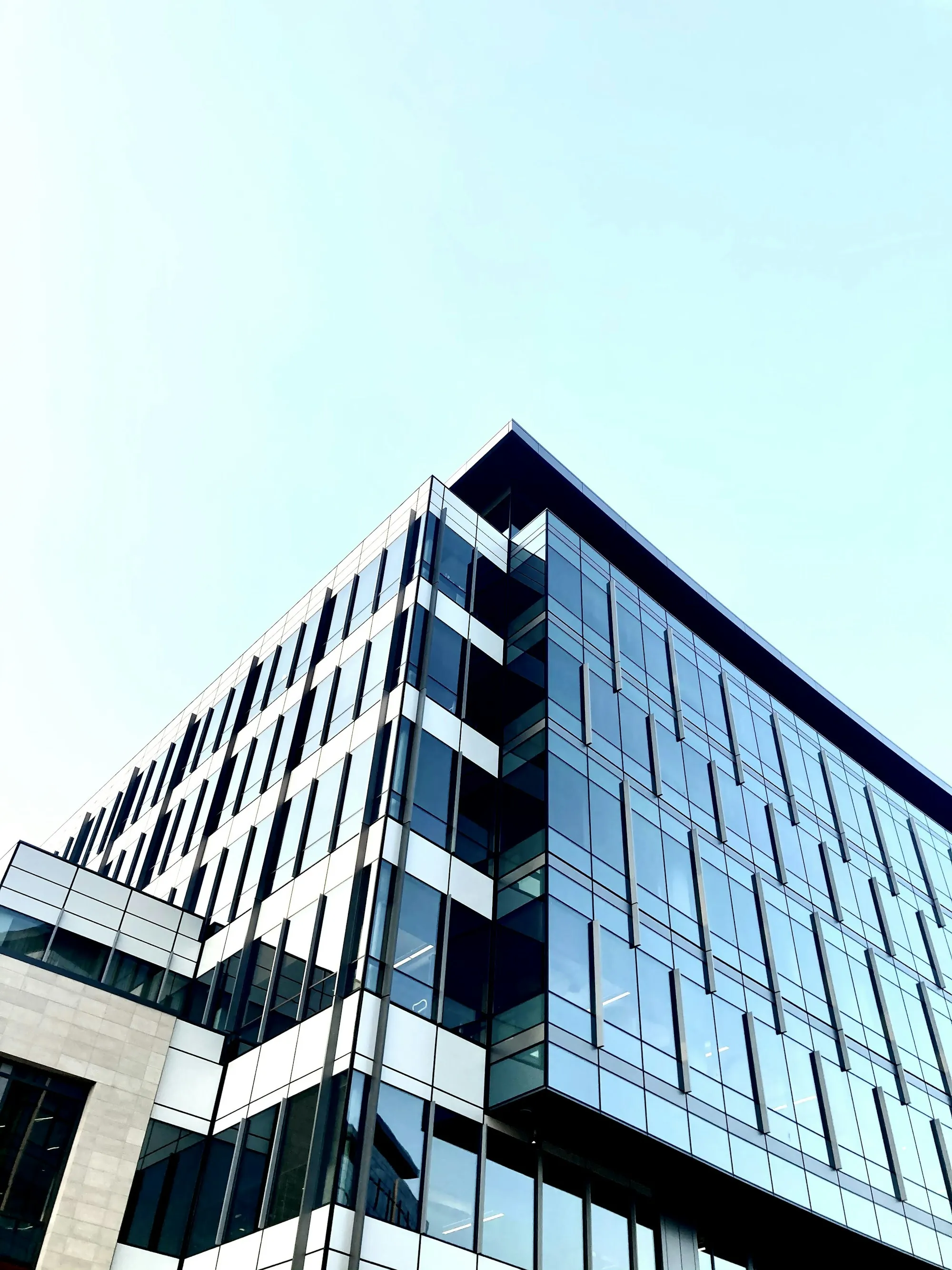Glass office building corner